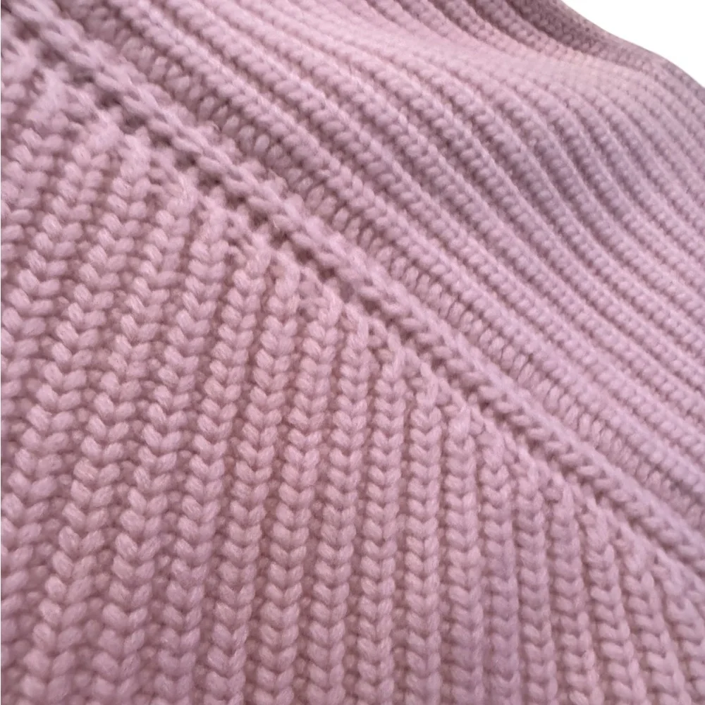 Zara Asymmetrical Soft Beige Ribbed Sweater Wool Blend - Picture 9 of 16